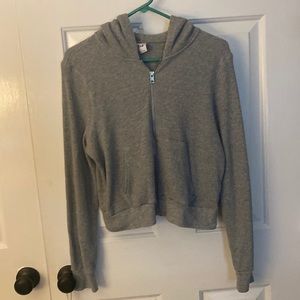 Womens large grey zip up hoodie